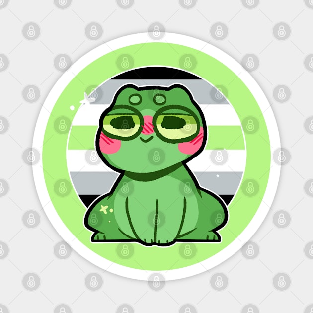 pride frog- Agender Variant Magnet by Brewing_Personalitea